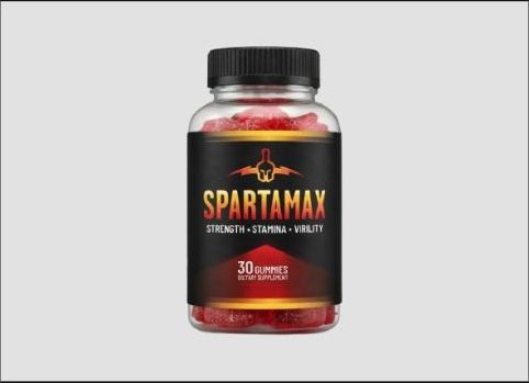 Bottle of Spartamax gummies, strength stamina virility dietary supplement